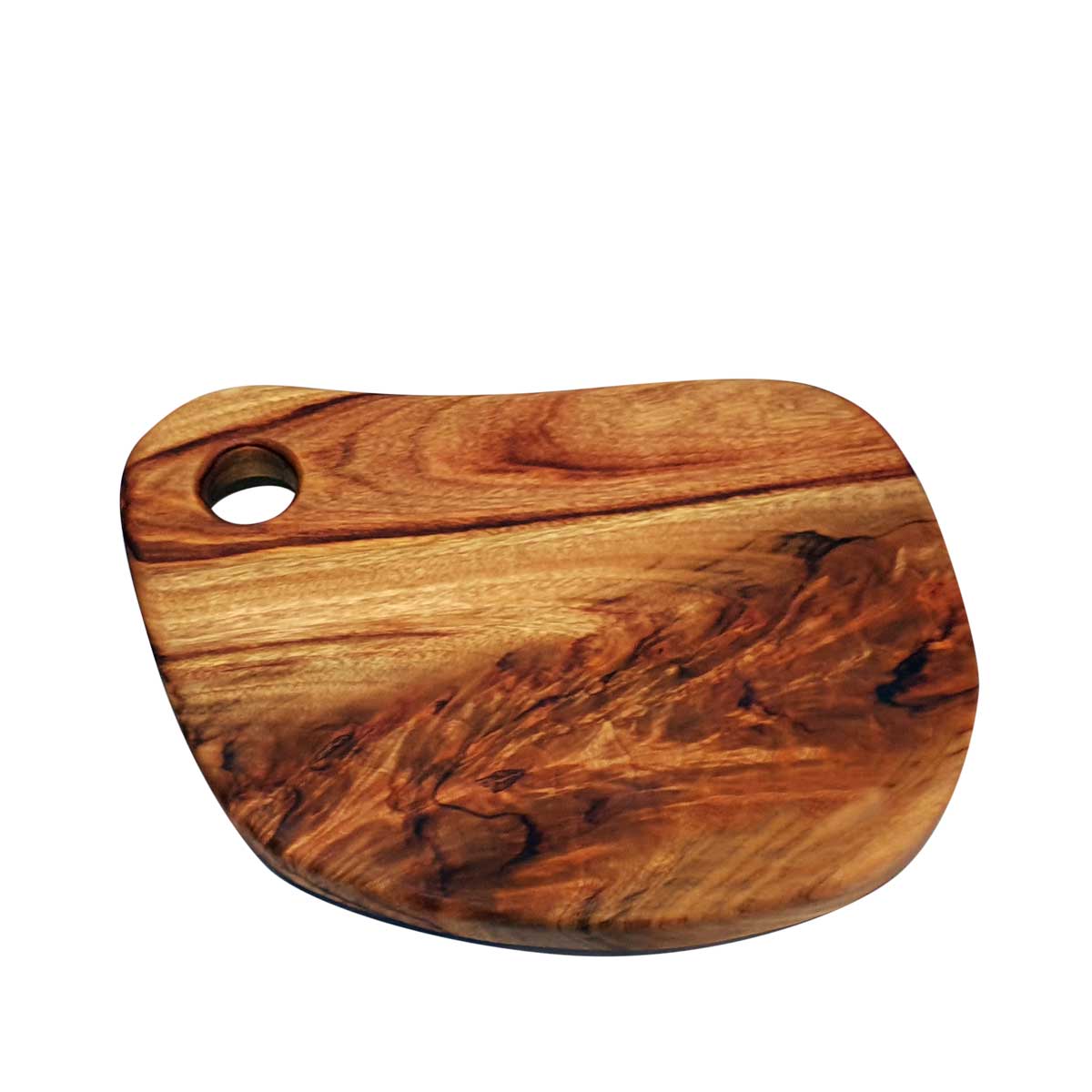 A gorgeous, medium sized freeform wooden cutting and chopping board from Nature's Boards, the beautiful camphor laurel timber grains and a variety of colours and tones show in the wood.